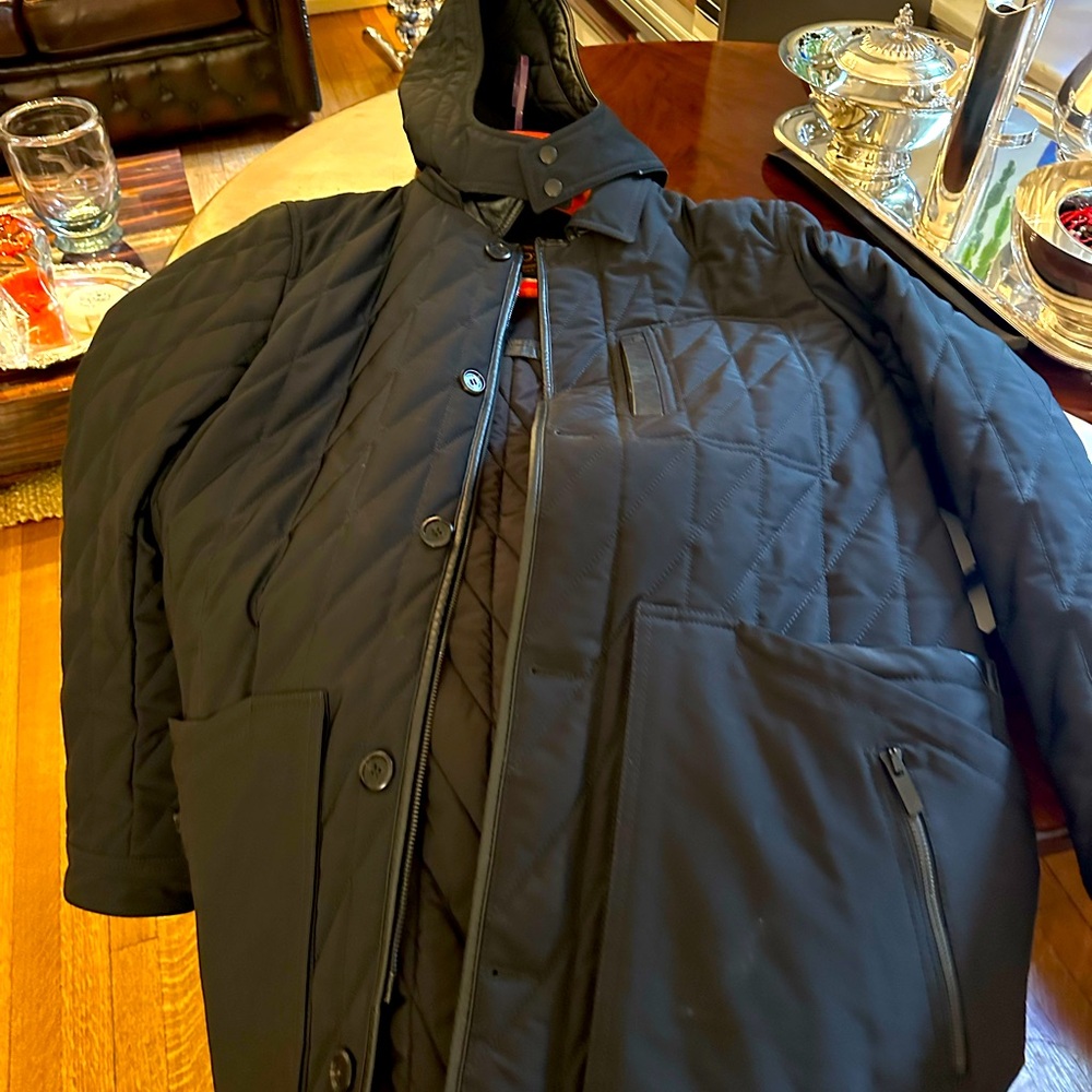Men’s Tods Winter quarter quilted coat with hood black nylon quilted
